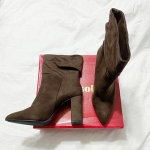 Dark Brown Scrunch Bootie